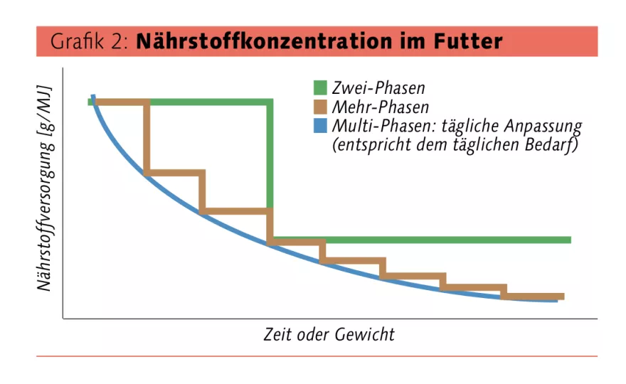 Grafik Nährstoffkonzentration im Futter Schweine