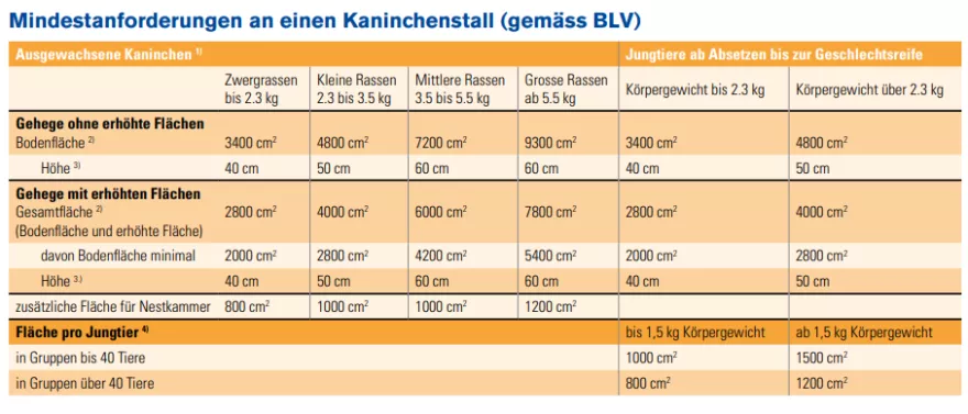 Mindestanforderung Kaninchenstall