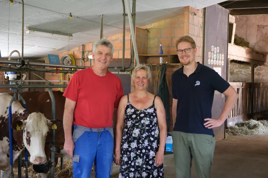 v. l.: Jean-Daniel und Simone Löffel, Ismael Schnegg.